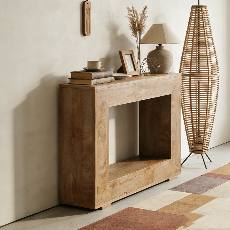 Latitude Run® Farmhouse Rustic Wood Entryway Sofa Table with Storage ...