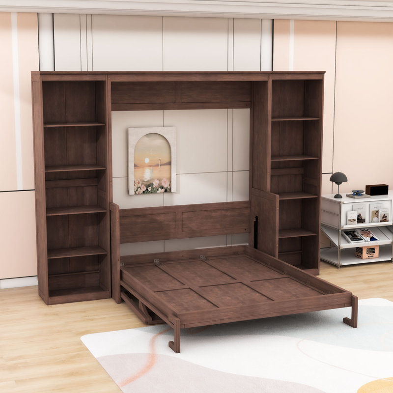 Lit escamotable avec bureau et tablettes Murphy, Complète