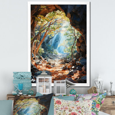 «Tunnel Luminous Path Watercolor», reproduction sur toile encadrée