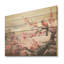 Oiseaux roses et bleus sur un cerisier en fleurs I - oiseau sur bois-220099383