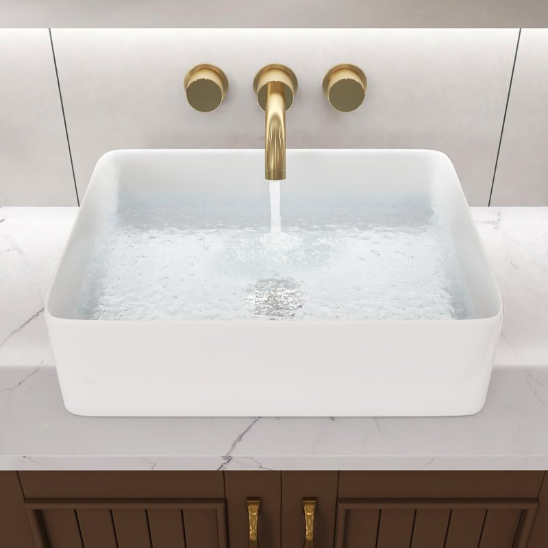 Vessel Sink Rectangle 19 Inch Bathroom Sink,Rectangular Above Counter Bathroom Sinks