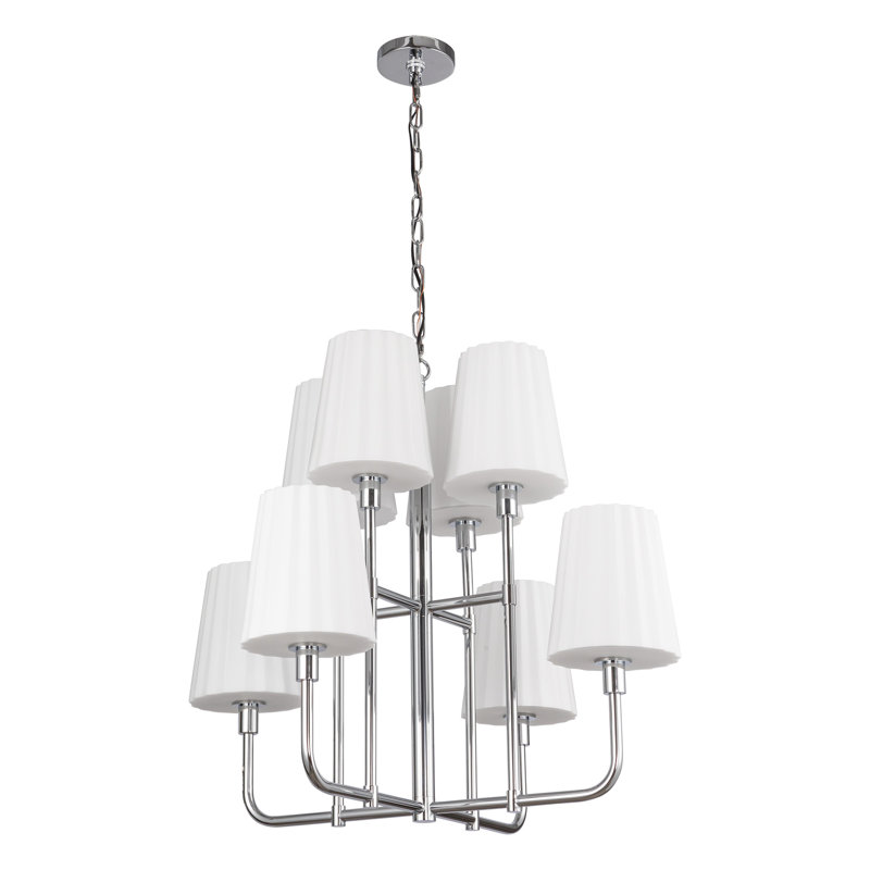 Lustre classique à 8 lumières Tindra, Chrome