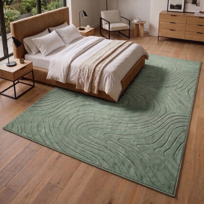 Somos Modern Machine Washable Sage Area Rug