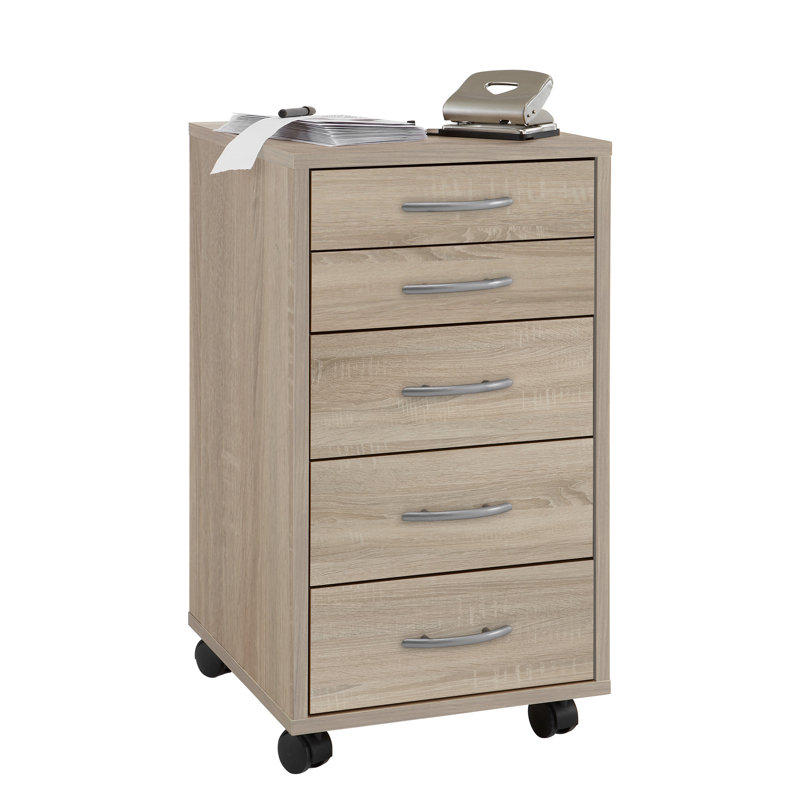33.2 cm W 5 -Drawer Filing Cabinet, Oak