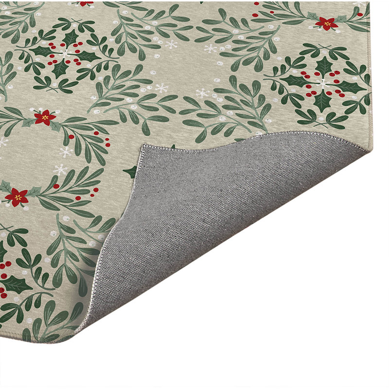 Tapis de cuisine Winter Mistletoe, Rectangulaire 3 pi x 5 pi, Bouleau