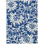 Tapis extérieur lavable antidérapant 9 pi x 12 pi bleu marine et ivoire