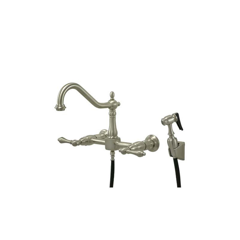 Distributeur d’eau chaud & froid avec jet latéral Heritage, Nickel brossé