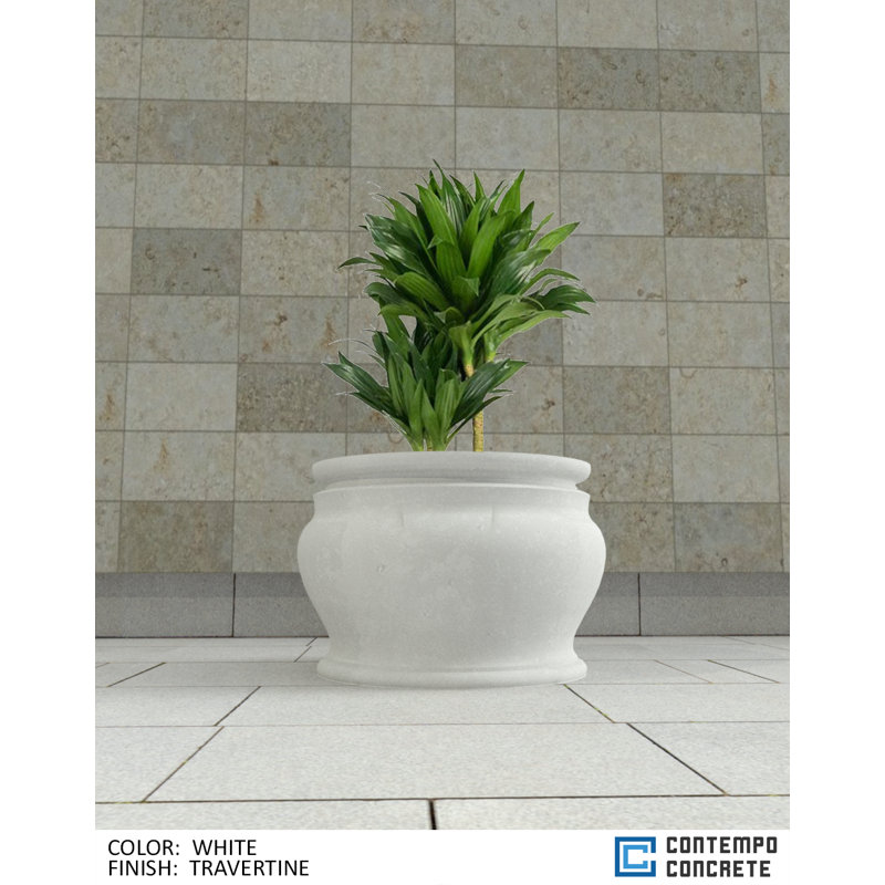 Hazel Planter, Travertine White