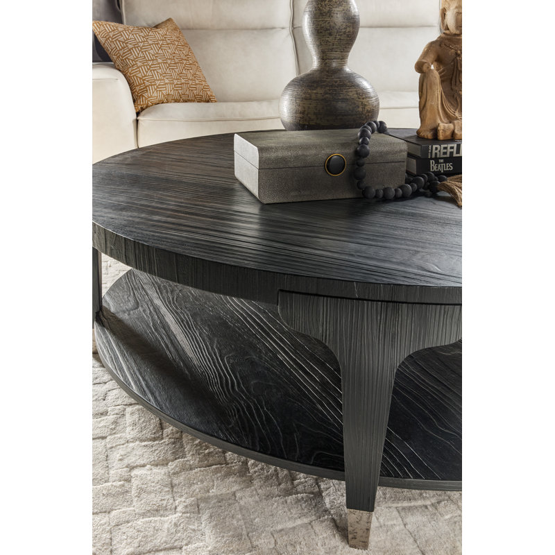 Chapman Round Cocktail Table, Charred Black