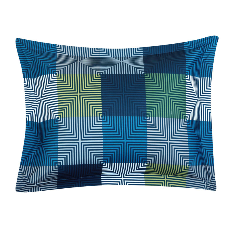 Gray and Red Geometric Cotton Queen Bed in a Bag Set
