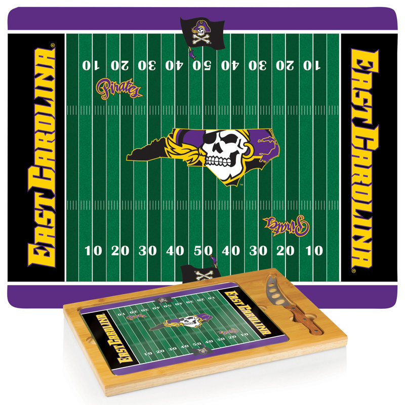 Plateau pour le fromage à couper icône de football ncaa, Jolly Roger de l'Université East Carolina