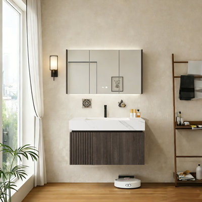 Italian-Style MURI Floating Bathroom Vanity Set,Pre-Assembled