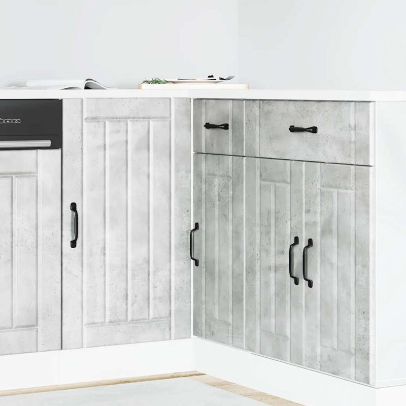 Takai Kitchen Base Cabinet "Lucca" Engineered Wood, concrete grey