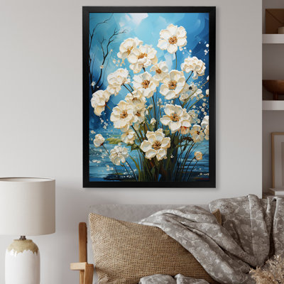 «Blue Flower In Popcorn Serenade», reproduction d'art sur toile