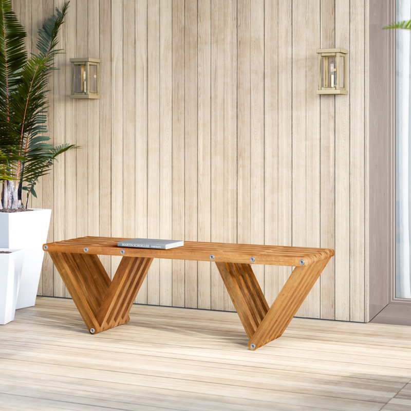 Banc en bois écologique Mishra, Vert port