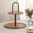 Gibson Home Gracious Dining 2-Tier Round Acacia Wood Serving Tray