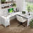 72W 3 Position Sit to Stand L Shaped Desk in White-789564019