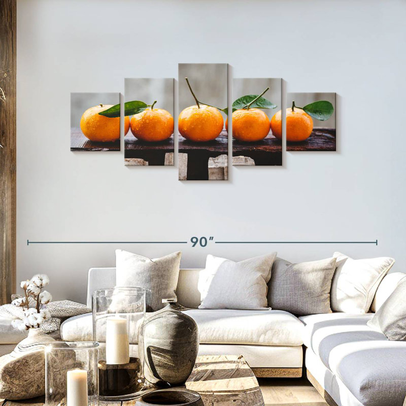 Mandarine et fruits orange, H 30 po x l 68 po