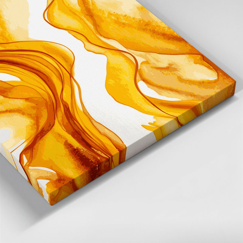 Aquarelle abstraite 45, art mural sur toile brune
