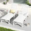 Chaise longue de patio en PEHD 2 pièces Burdge ZeaLuxe avec roulettes et dossier réglable-112739419