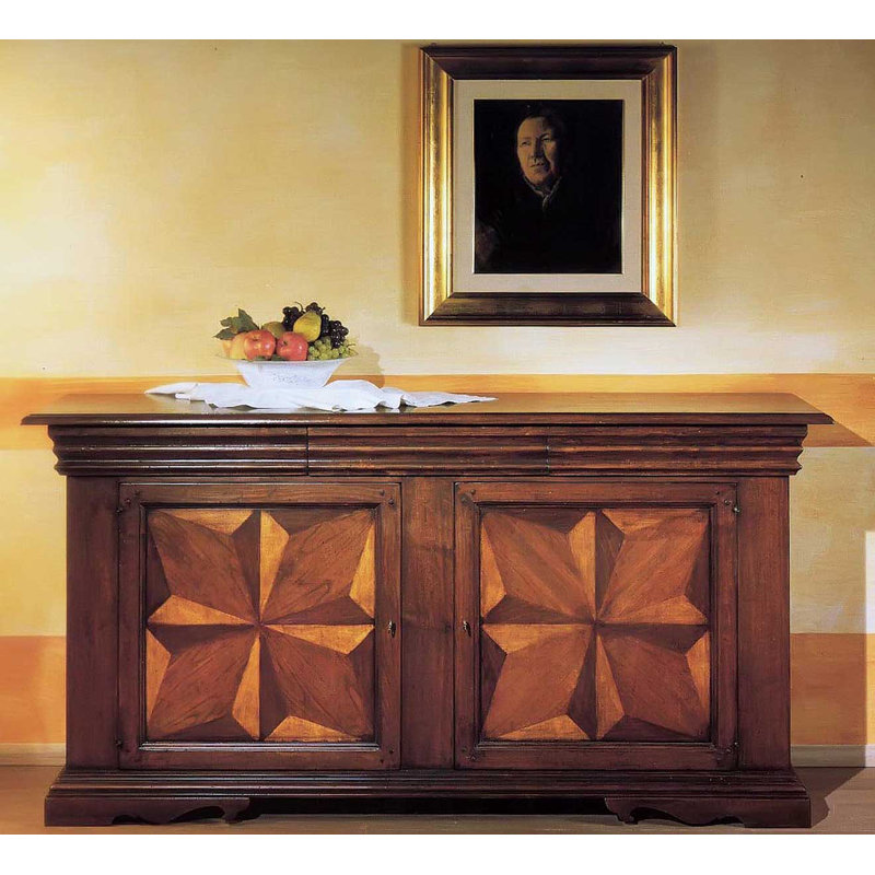 80" Wide Walnut Wood Sideboard