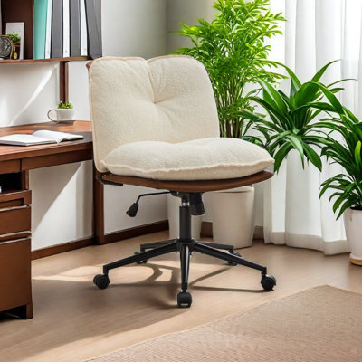 Chaise de bureau Kalianna blanche et brune