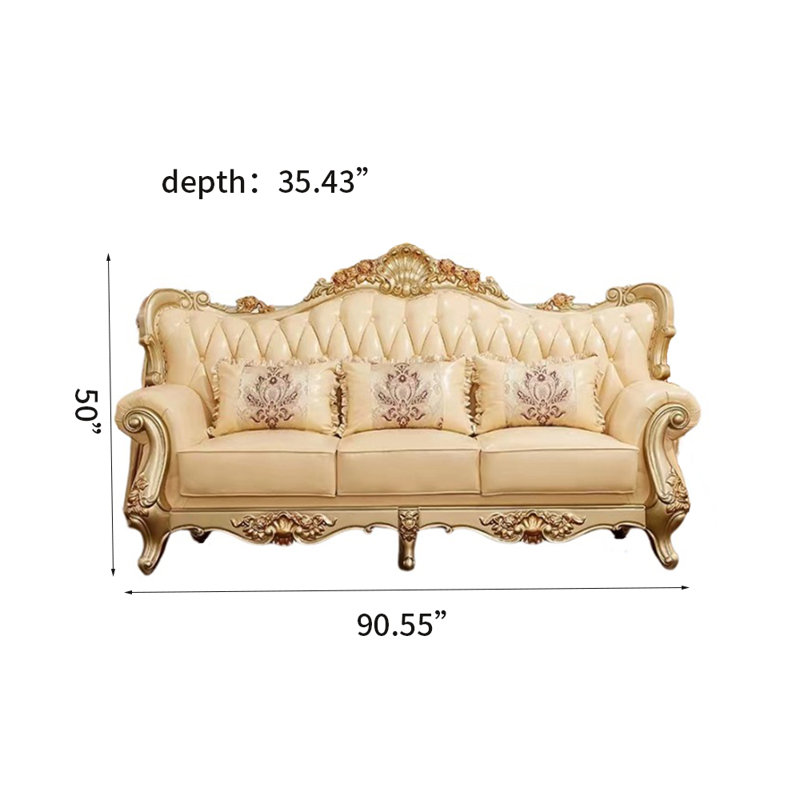 90.55'' Leather Sofa