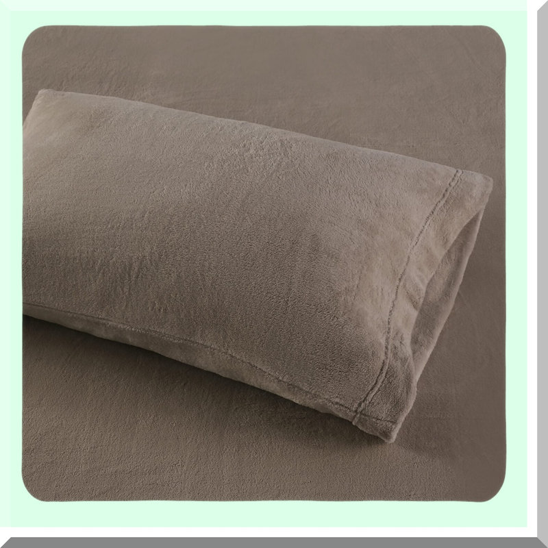 CozyFleece Warmth Bed Sheet Set - Soft Plush Sheets, Wrinkle Resistant, Deep Pocket, Cold Season Bedding, Queen Size, Brown - 4 Piece Set