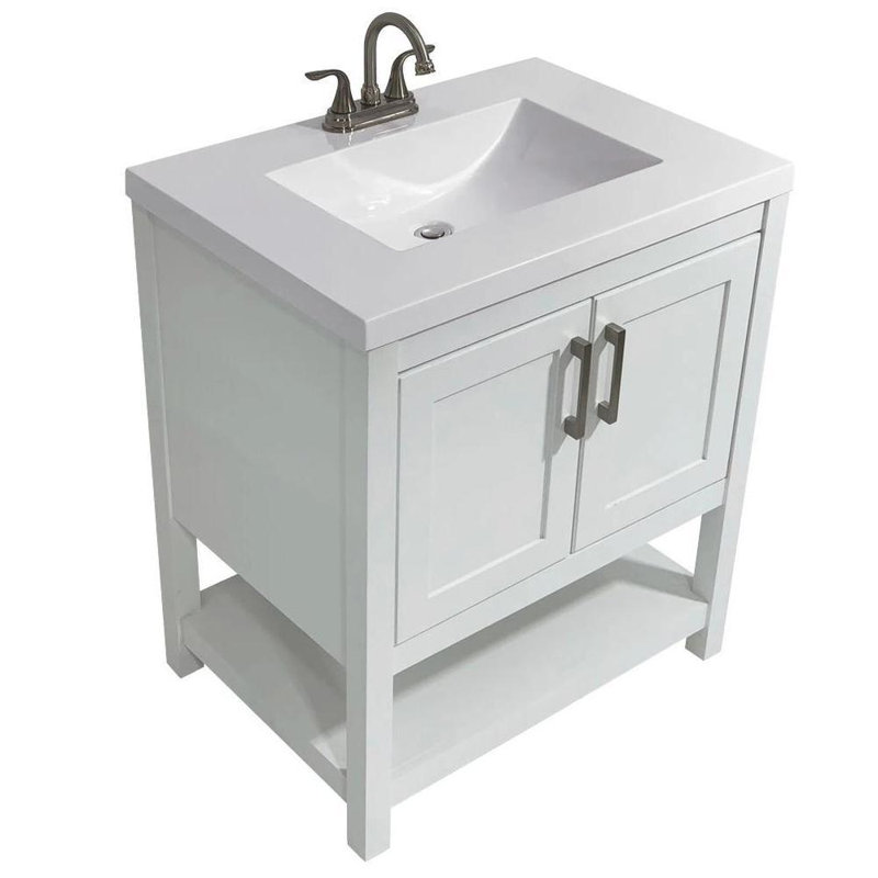 Base de meuble-lavabo simple 31 po Agu seulement, Blanc