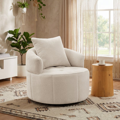 34.65'' W Upholstered Swivel Accent Chair, Reading Chair