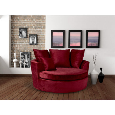 Fauteuil demi-tonneau en polyester de 61 po de largeur Beall