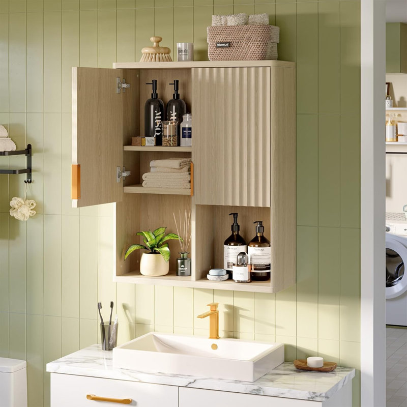 Armoire cannelée avec tablette réglable