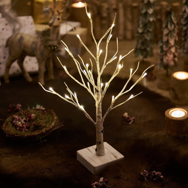Lighted Birch Tree Set for Home Decor