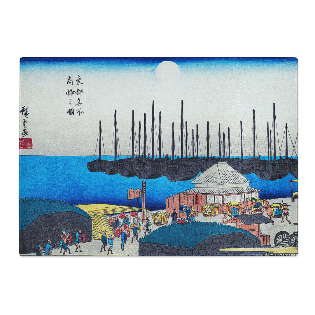 Tempered Glass Takanawa No Zu by Utagawa Hiroshige Chopping Board