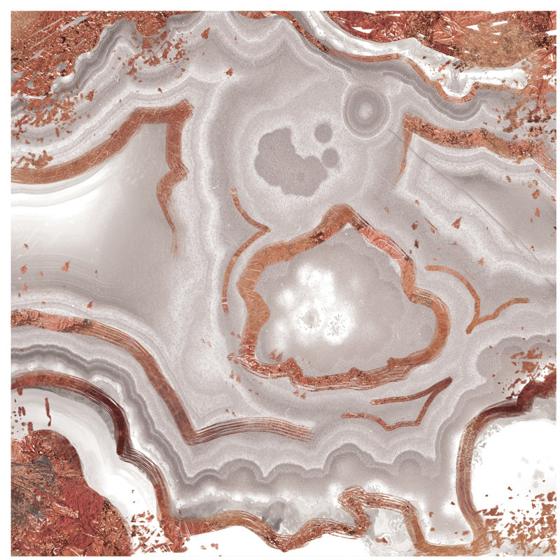 Rose Gold White Luster - Print on Canvas, No Frame, 45.72 cm H x 45.72 cm W x 1.91 cm D