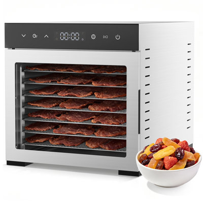 8-Tray Digital Dehydrator with Horizontal Airflow, LED Touch Panel & Dishwasher-Safe Trays