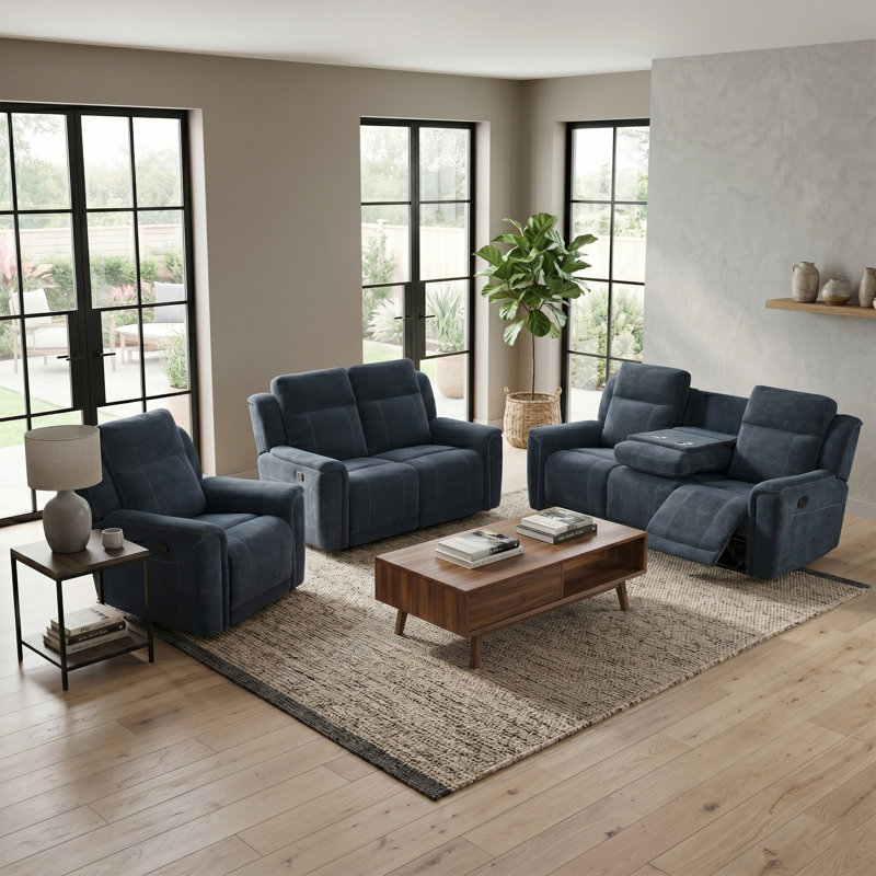 Sumana 100cm Wide Standard Recliner, Navy