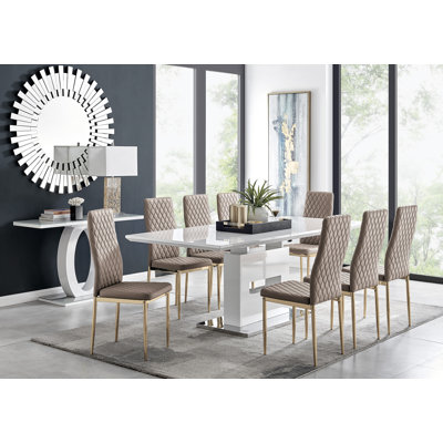 Eubanks Extendable Dining Set with 8 Chairs