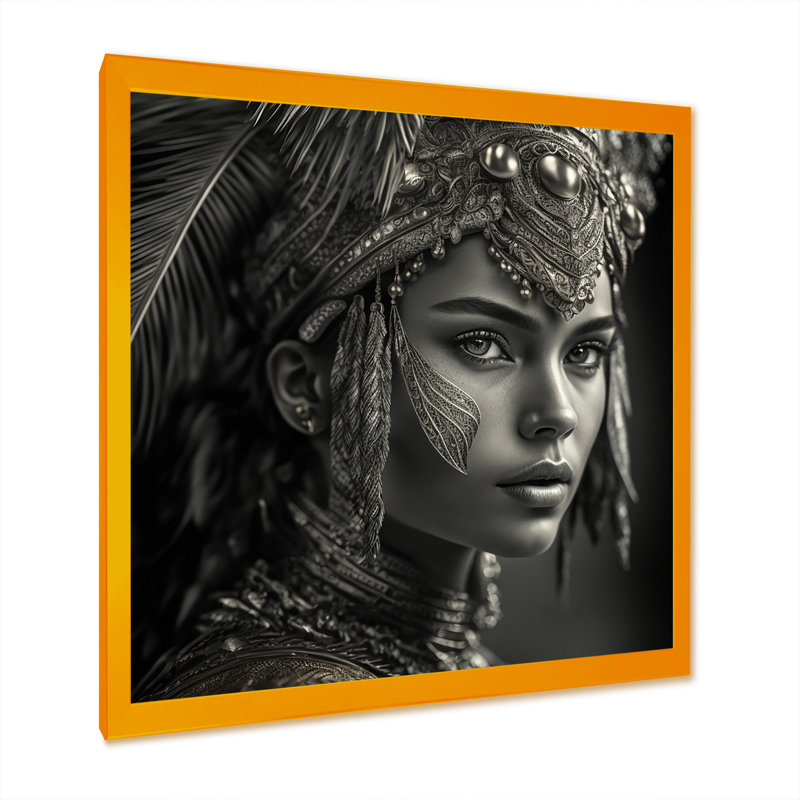 «Black and White Bohemian Woman IV», reproduction sur toile, H 36 po x l 36 po x P 1,5 po