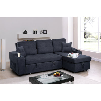 Tenora 92'' Velvet Convertible Sofa