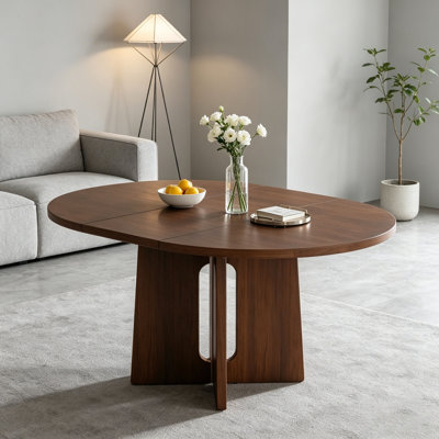 Table de salle à manger ronde en bois massif, table de cuisine extensible avec rallonge amovible de 16 pouces pour la salle à manger et le salon