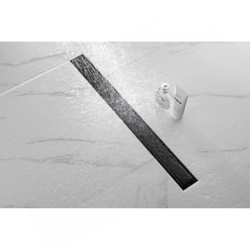 Drain de douche linéaire de 30 pouces avec couvercle amovible, drain de douche en acier inoxydable 304 et crépine inclus