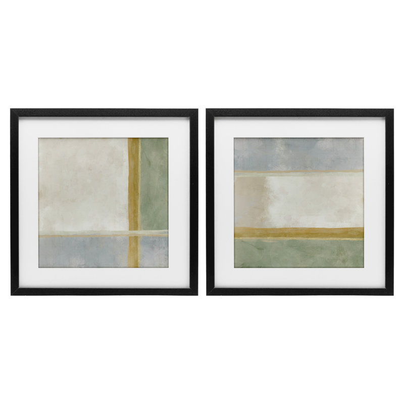 «Geometric Boxes in Earth Tones», ensemble de 2 impressions encadrées sous verre, design by J: L Design, H 13 po x l 13 po