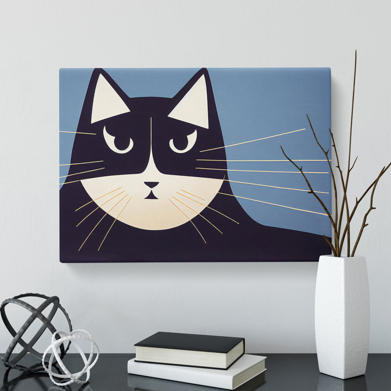 Artistic Cat Abstract - Wrapped Canvas, 35cm H x 50cm W x 3cm D