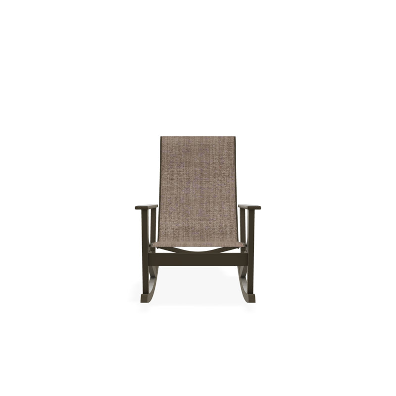 Wexler Polymer Outdoor Lounge Chair, Beachwood, Augustine Fennel Sunbrella®