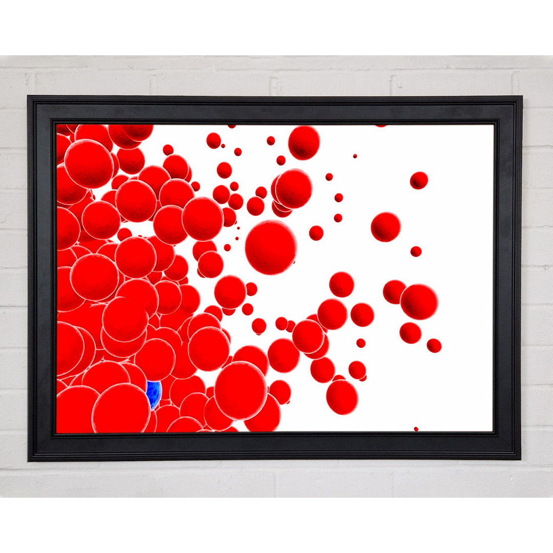 Gerahmtes Wandbild Red Bubbles