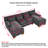 112" U Shaped Modern Chenille Sectional Sofa-1272476263