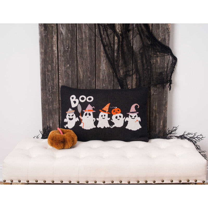 Boo Ghost Halloween Throw Pillow
