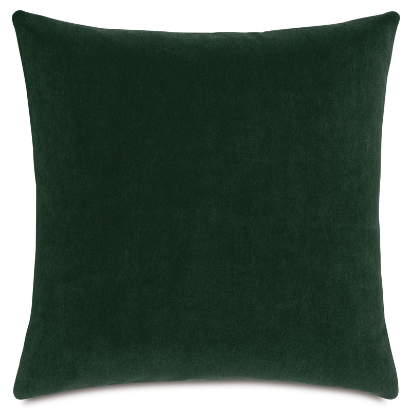 Coussin décoratif en émeraude Brahms Alpaca, Carré 22 po, Émeraude