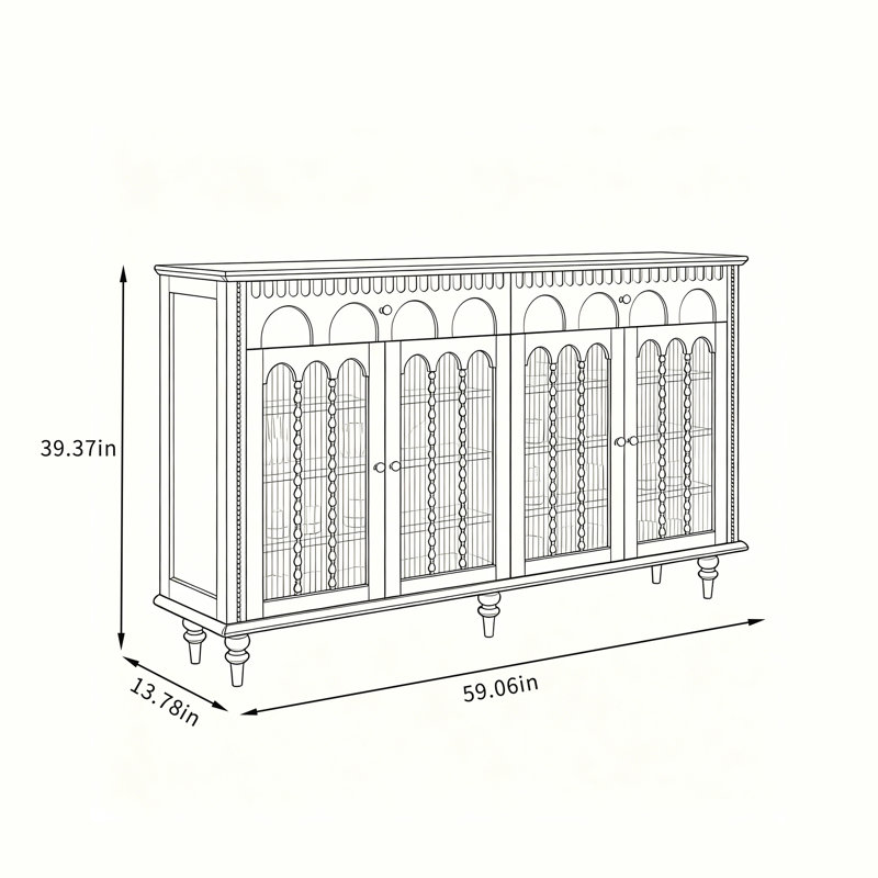Rayne Shoe Storage Cabinet, 39.37" H x 59.06" W x 13.78" D, Dark Brown Wood/Black